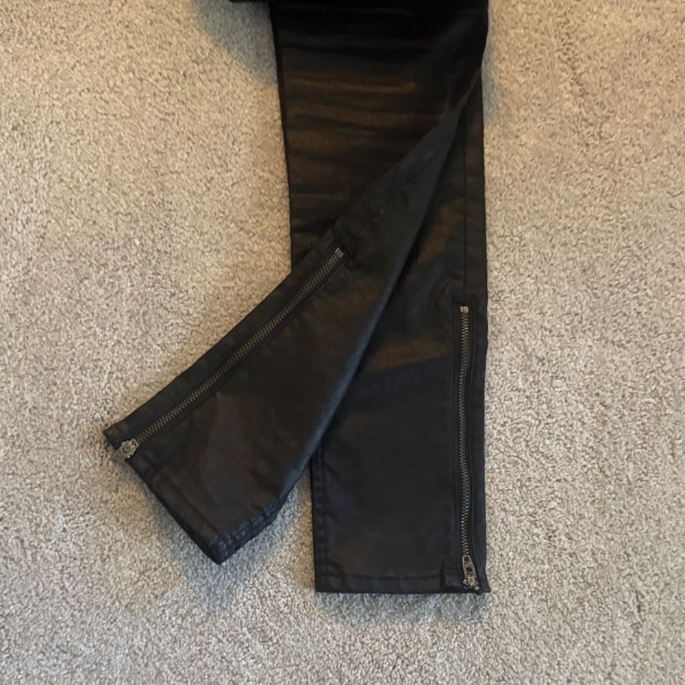 Rag & Bone The Zip Coated Black Skinny Jeans Size 24 - Picture 13 of 13